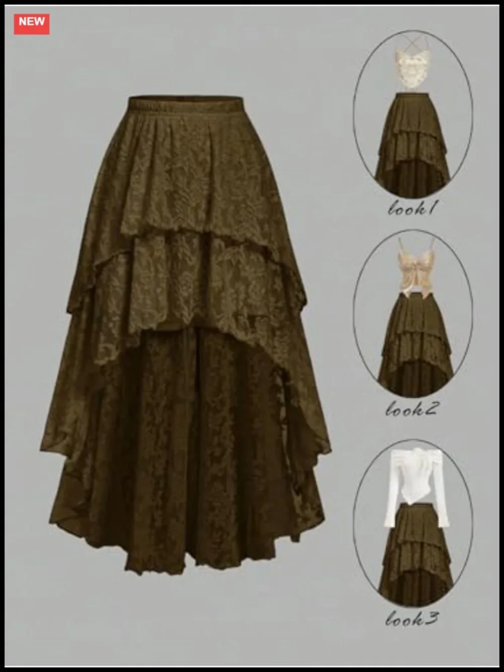 Women's Maxi Skirt High Waist Ruffle Hem Y2K Festival Concert Outfit